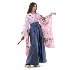Woman Samurai Costume Rose-Blue Grey